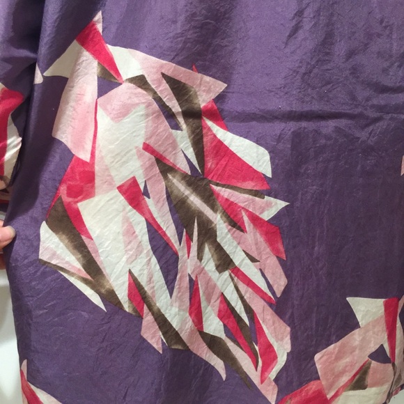 100% Silk Deep Lavender 3/4 sleeve Top F21 M - Picture 6 of 6